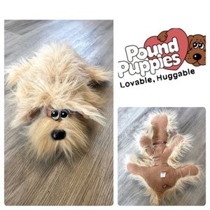 VINTAGE 1985 POUND PUPPIES TONKA 18” LARGE TAN LONG HAIR DOG PLUSH PUPPY TOY